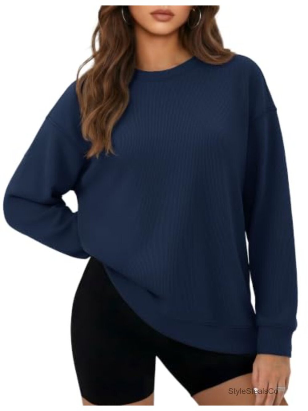 Oversized Fleece Crewneck Sweatshirt Women Pullover Fall Winter